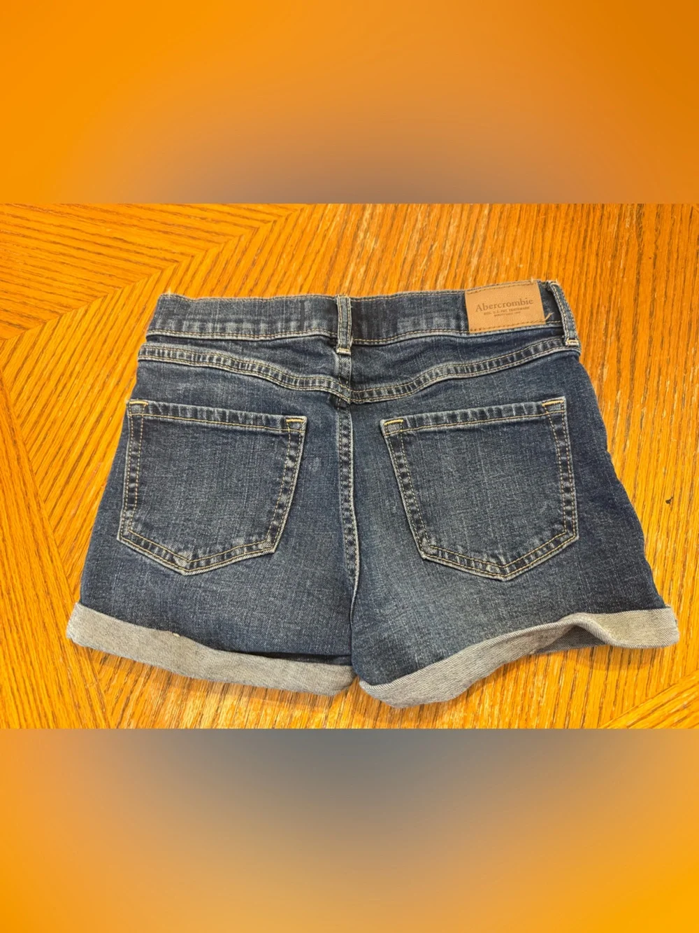 abercrombie kids dark blue denim shorts